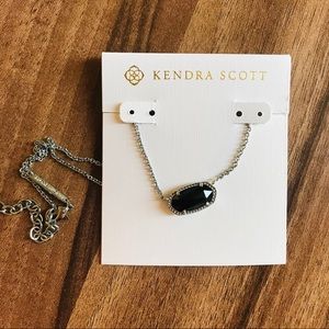 Kendra Scott Elisa silver black pendant necklace